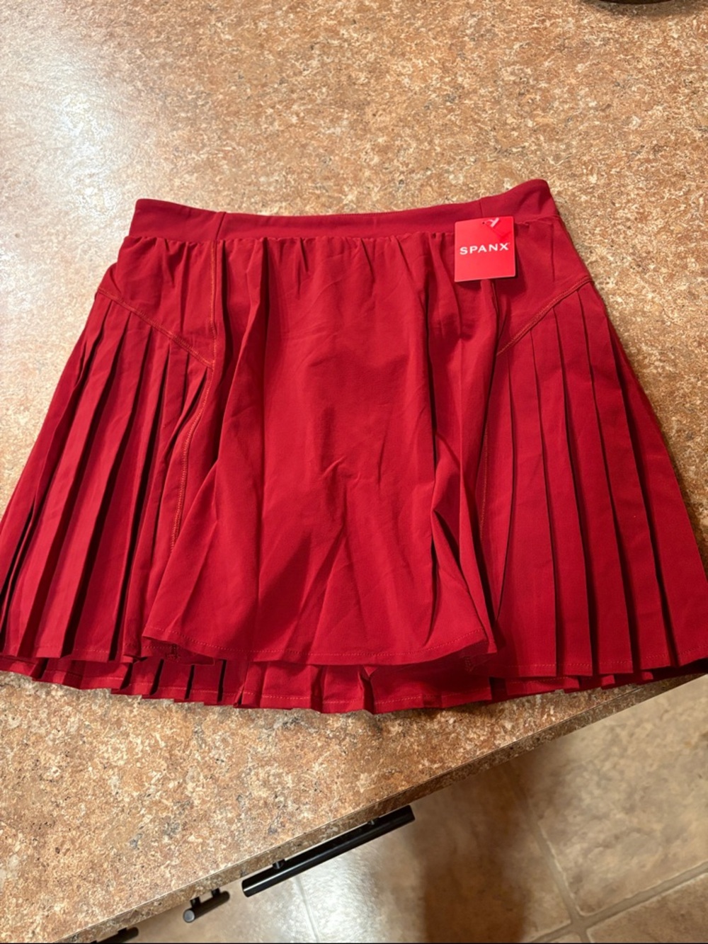 SPANX Red Pleated Skirt